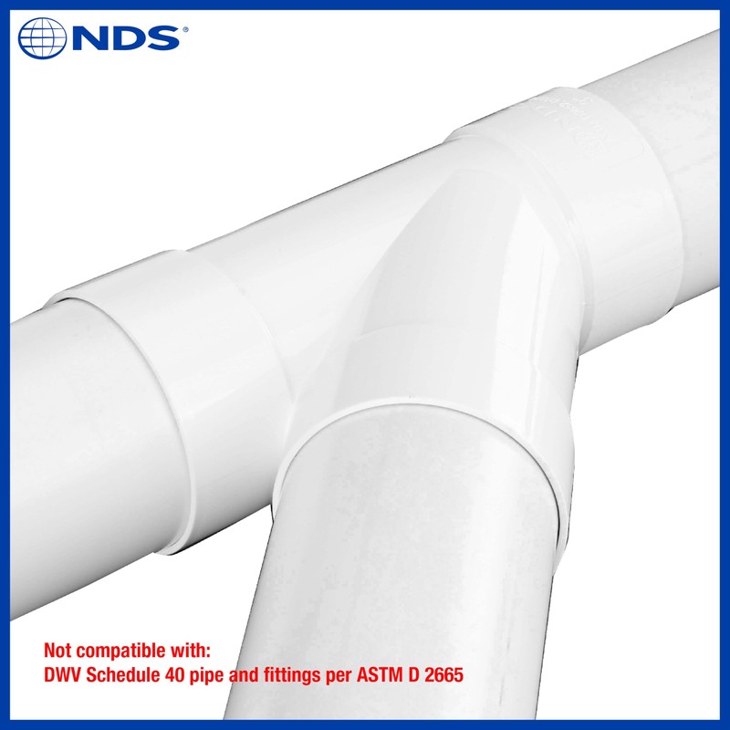 NDS 3P08 3-Inch PVC 45 Degree Wye Hub x Hub,