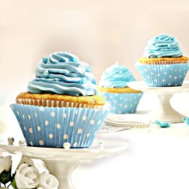 schone Cupcake Cases – Pack of 72 – Disposable Cupcake Liners – Present Baked Goods with Style (Blue)