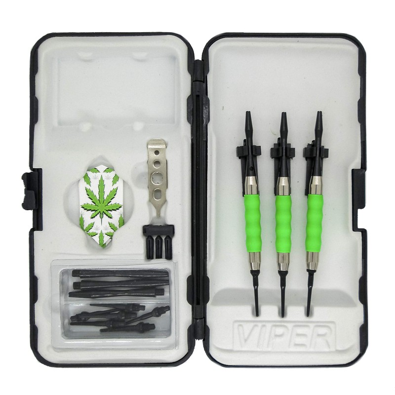 Sure Grip Viper Green Soft Tip Darts with Dart Case
