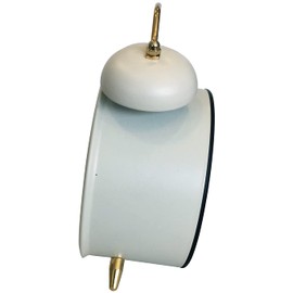 Lascelles Traditional Old Fashioned White Bedside Twin Bell Metal Alarm Clock with Gold Dial Vintage Clock - Bedroom Clock