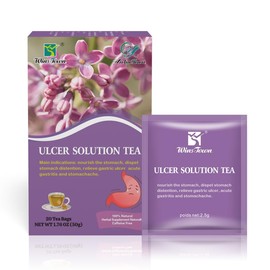Ulcer Solution Tea Caffeine Free Herbal Tea Regulate Gastritis, Stomachache, Various Stomach Discomfort, 1.70oz, 20 Teabags
