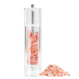 Acrylic Pepper Pepper Mill,Adjustable Coarseness Manual Pepper Mill and Salt Shaker,Clear Acrylic Salt and Pepper Grinder for Pepper, Cumin, Sea Salt,Dry Pepper and More（Cylindrical） (yz8)