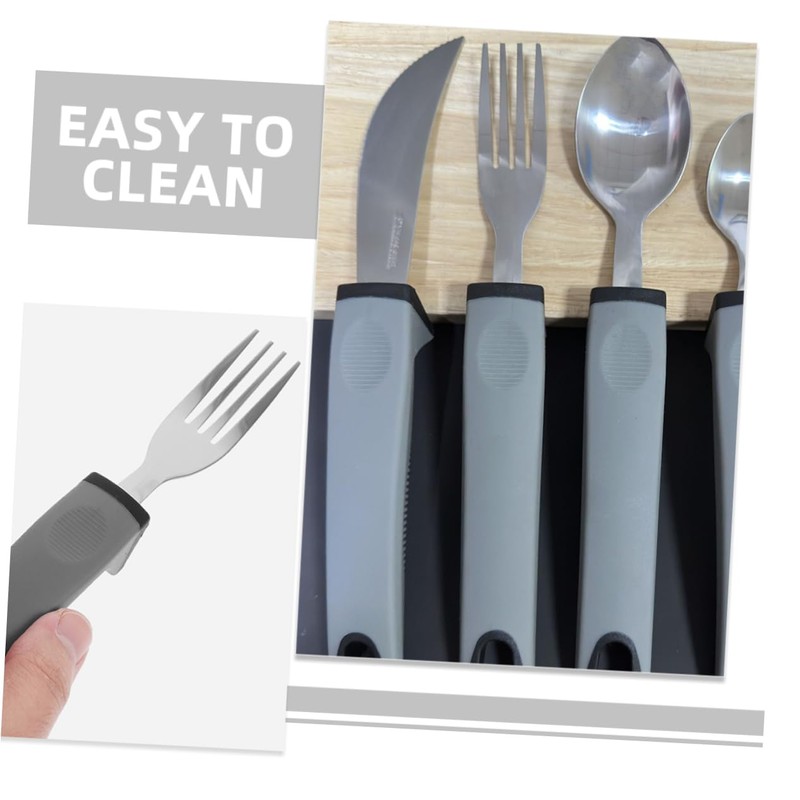 Ipetboom 1 Set Adaptive Tableware for Elderly Portable Slip Utensils