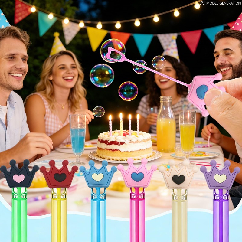 24 Pcs Princess Crown Bubble Wands, Birthday Party Favors