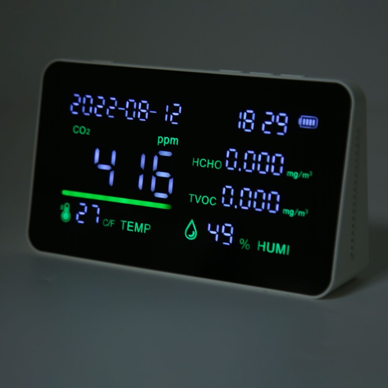 Air Quality Monitor CO2 Detector USB Charging Carbon Dioxide HCHO