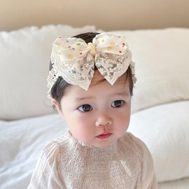 Baby Girl Headbands, Baby Flower Elastic Headband, Bow Lace, Soft Hairband, Butterfly Knot Satin Ribbon, Hair Accessories, Baby Gifts for Newborns (Multicoloured Bow-B)