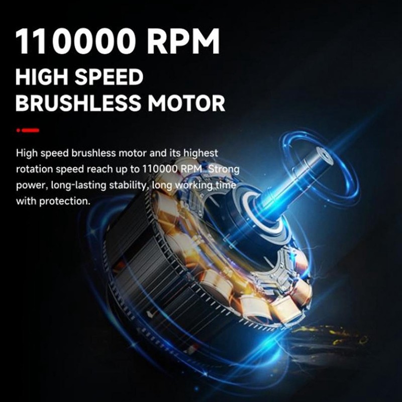Handheld Air Blower 110000RPM 52+M/S Brushless Motor Electric Air Duster