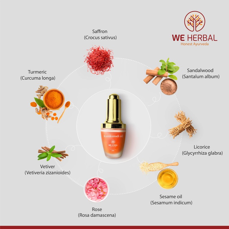 We Herbal Kumkumadi Oil, Face Oil, Kumkumadi Tailam | Moisturizing