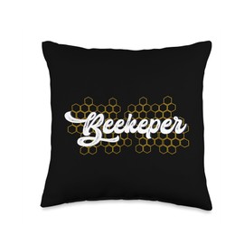 Beekeeper Honeycomb Bee Throw Pillow