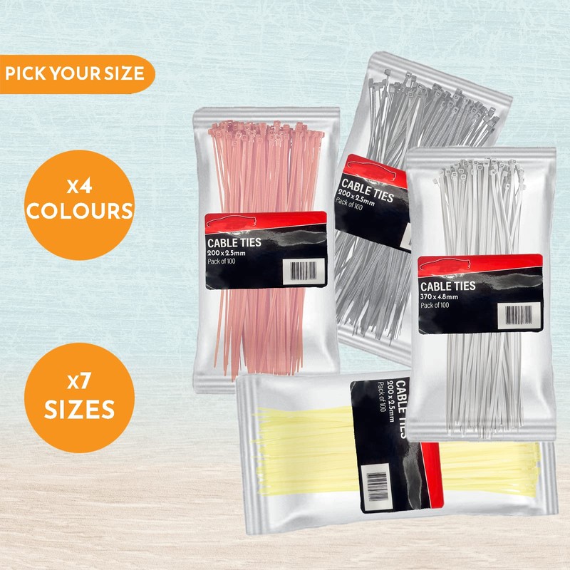 Xtremeauto Cable Ties 100 Pack Zip Ties - Heavy Duty