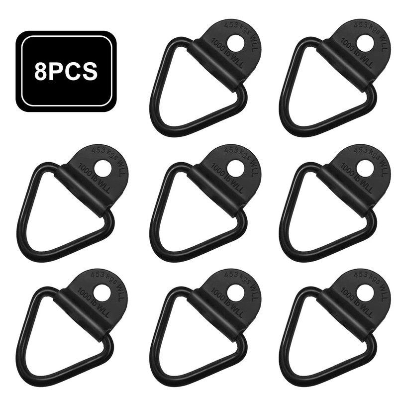 Sporthfish Cargo Tie-Down Anchors,8-Pack Black Steel V-Ring Bolton Trailer Cargo