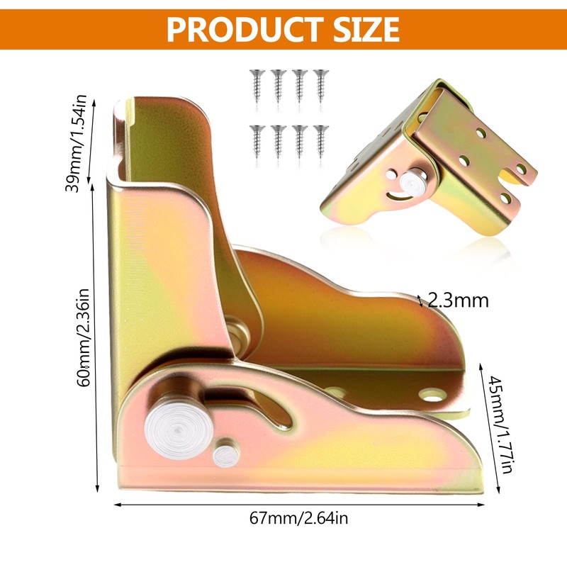 4 Pcs Self Locking Foldable Hinges, Self Locking Hinge Extension