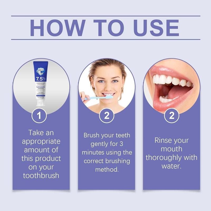 【7.5% HYDROXYAPATITE】Nano Toothpaste: Repair Enamel + Whiten Teeth Fluoride-Free Mint,