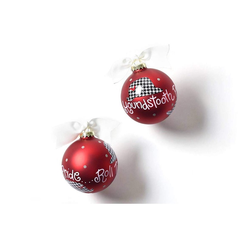 Coton Colors Alabama Houndstooth Hat Glass Ornament