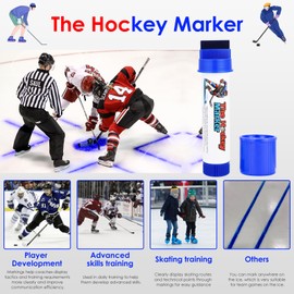 Hockey Pucks Marking for Writing on the Ice, hockey training, Ice Hockey Accessories for Hockey Coach, 3 PCS Waterproof Oily Ice Hockey Marker with Box, Good Helper for Ice Hockey Practice(Blue)