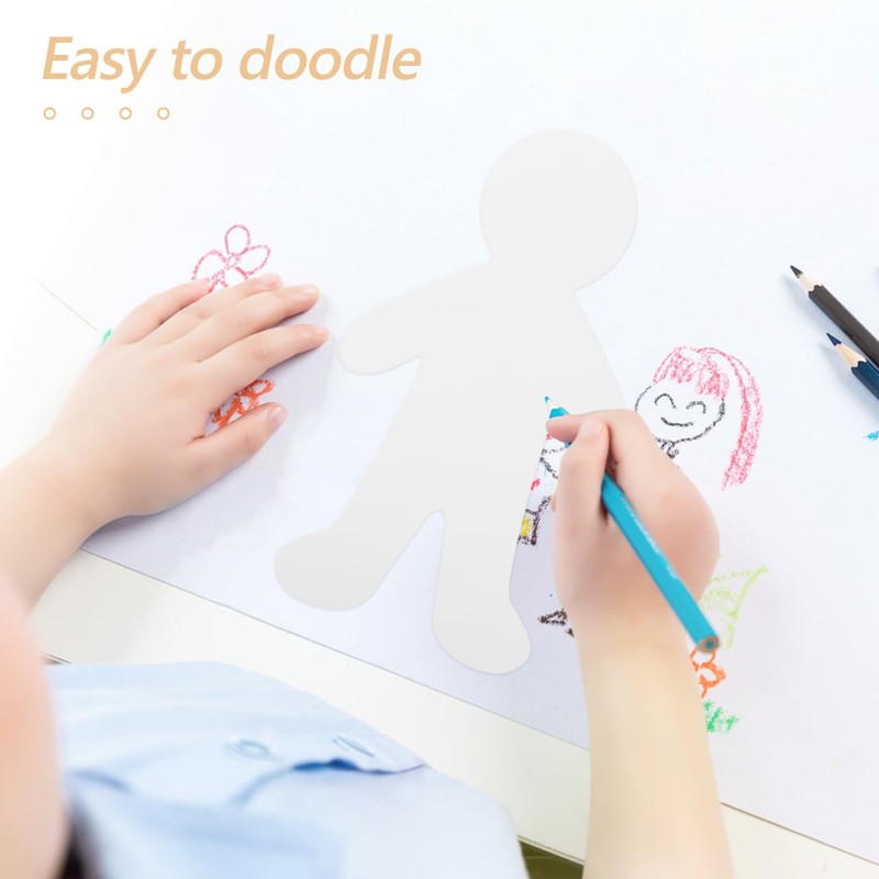 NUOBESTY 20Pcs Paperboard People Cutouts Blank Human Shapes for Kids