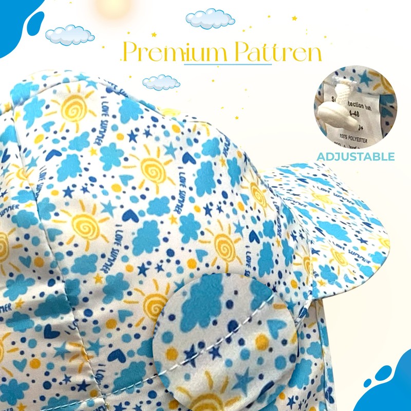 Sombrero de verano ajustable para bebés y niñas con protección