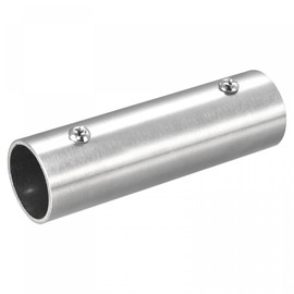sourcing map Rail Pipe Fitting 2-Way 100mm Length 304 Stainless Steel Straight Connector Brushed for 25mm/1" OD Handrail Railing