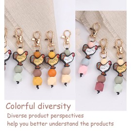 Chicken Keychain Silicone Keyring Party Favors Cute Gifts Animal Keychains for Women Men Chicken Lovers Gifts - Yellow