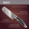 BambooMN Japanese Style Nakiri - Smooth Blade Black Handle -