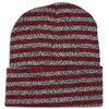 Blended Stripe Beanie Unisex Knit Winter Warm Ski Hat Fold-Up