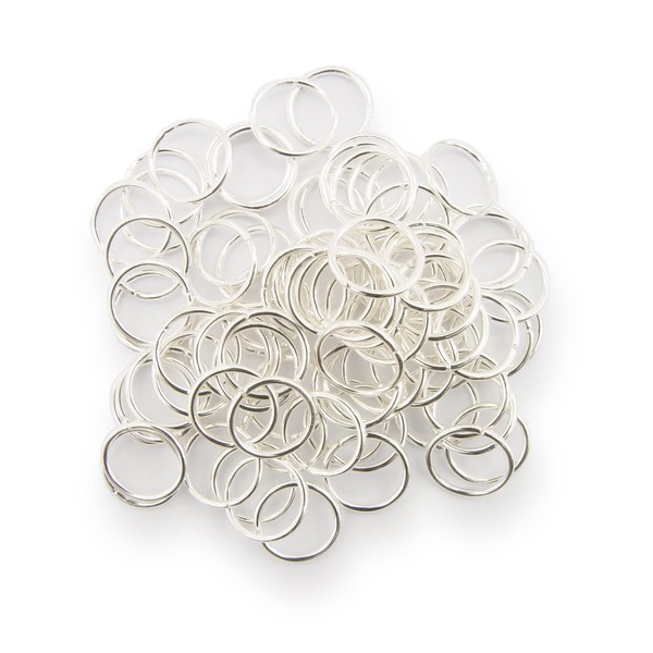 WEBandBUY Jump Rings 10 mm Diameter Silver 15 g Approx.