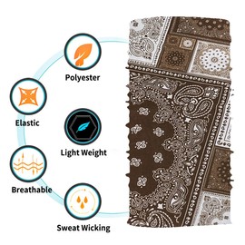 Neck Gaiter Face Cover Bandana Mask Scarf, Breathable Sun& Dust-proof for Cycling Running Fishing Hiking