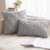 MIULEE Light Grey Throw Pillow Covers 16x16 Inch, Soft Plush