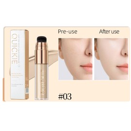 2-in-1 Liquid Foundation and Concealer Stick with Brush, Buildable And Lightweight Formula, Waterproof And Full Coverage Foundation, Long Lasting Moisturizing Concealer Foundation