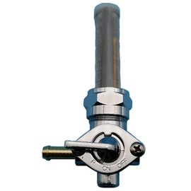 Tuzliufi Fuel Cock Petcock Shut Off Valve Gas Tank Switch Compatible with Left Side Hand Spigot Outlet 1" Hose 90 Degree 13/16" Nut Outside Thread New Z468