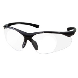 grinderPUNCH Full Lens Magnification Safety Glasses with Black Frame | Clear Lens | | Magnifying Reading Eyewear (+1.50 Diopter)