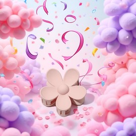 JJLFresheners Hair Clip, Candy Colored Flower Hair Clips Big Cute Claw Clips, Thick Hair, Scrub, Hair Clip (Meat-meal, 24 Colors)