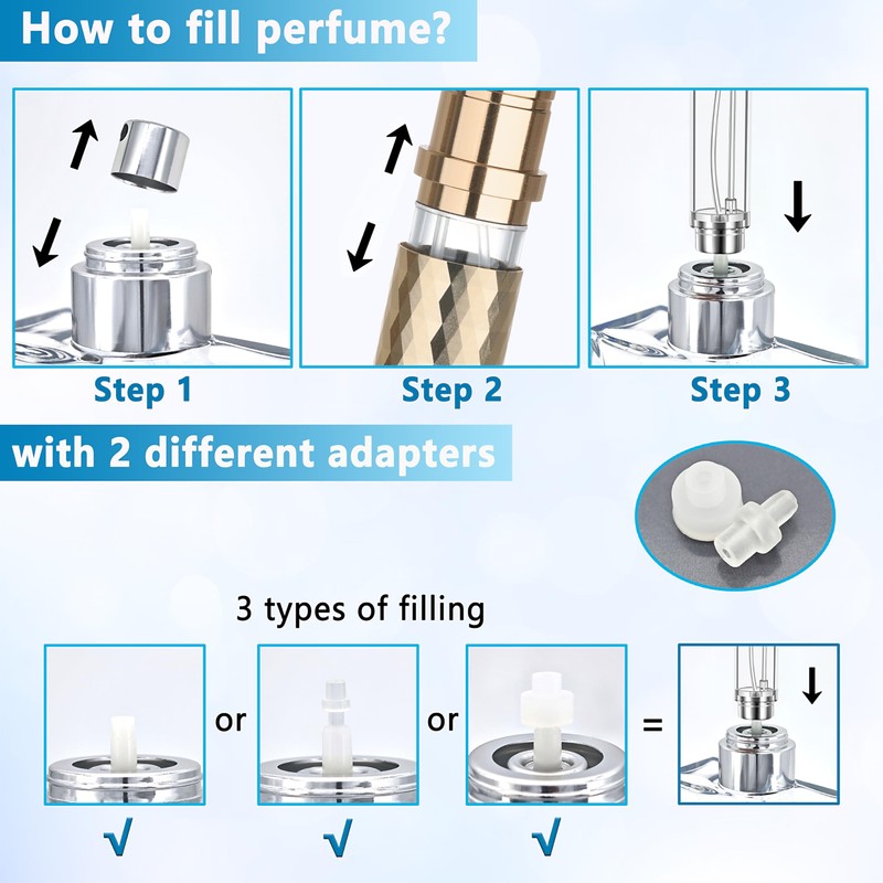 Qavhun Travel Perfume Atomizer Bottle Refillable - 5ml Leakproof Fragrances