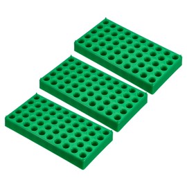 PATIKIL Vial Rack for 2ml Autosampler Vials, 3 Pack Vial Tray Holder 50-Well Stackable Test Tube Rack Vial Holder for Microcentrifuge Tubes, Green