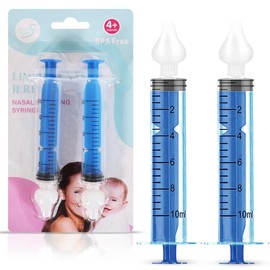 Baby - 2 Units Nasal Washing Syringe for Babies Silicone - Nasal Aspirator for Babies - Baby Nasal Cleaner - Nasal Decongestant Suction 10ml - Reusable (Blue, 10 ml)
