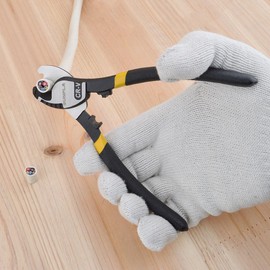 Gunpla 150mm Wire Cutter Heavy Duty Electronics Grip Coaxial Cable Cutter Electricians Wires Cables Cutting Plier with Cable Gripping Jaws for Aluminum Copper Communications Cable 6 inch