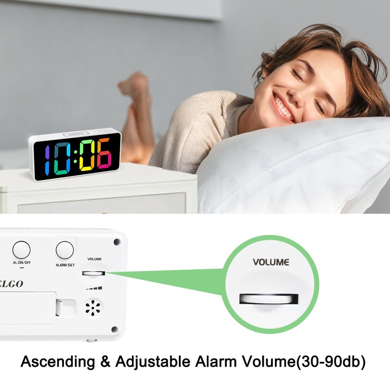 Welgo 7.5 Inches Large Digital Alarm Clock For Seniors &