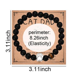 Gifts for Cat Dads Beaded Bracelets for Men Pet Gifts for Cat Owner Cat Dad Gifts for Men Christmas Birthday Gifts for Cat Lovers Boyfriend Best Friend Dad Natural Stone Bracelet