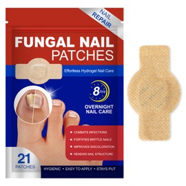 21PCS Fungal Nail Patches, Overnight Nail Repair Patches, Fungal Nail Treatment for Toenails & Fingernails, 8-Hour Nail Care Patches for Damaged & Discoloured Nails
