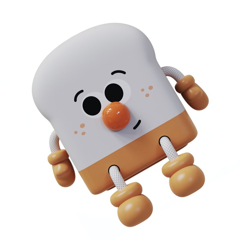 USB Charging Cartoon Light Phone Holder Toast Shape Bedroom Bedside
