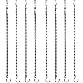 ZHIQIN 8 Stück Blumenampel Ketten 50cm Ketten Zum Aufhängen Schwarz Haken Metallkette Blumentopfkette für Hängend für Blumenampel Windspiele Vogelhäuschen Laternen Vogelfutterhaus Billboard