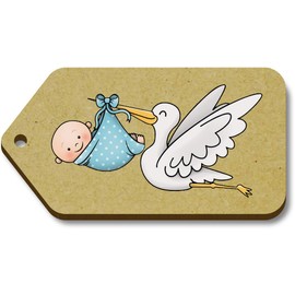 10 x 'New Baby Boy' 66mm x 34mm Gift Tags (TG00087919)