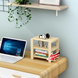 Generic Solid Wood Multi-Layer Wireless Router Heat Dissipation Rack, Socket, Desktop Storage Rack, Network TV Set-top Box Rack, Key Remote Control Storage Rack (Three Layers)