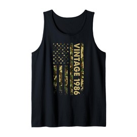 Vintage 1986 American Flag 40th Birthday Gifts 40 Years Old Tank Top