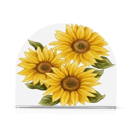 Napkin Holder Sunflower Crystal Clear Acrylic Napkin Holders, Paper Napkin Holder Dining Table Dispenser for Kitchen Restaurant Home Decor Bar Accessories