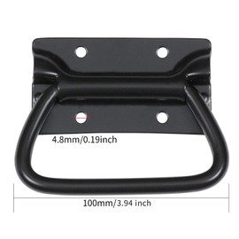 GLE2016 Stainless Steel Pull Handles for Toolbox Lifting Door Chest 4 Inch (Pack of 2, Black)