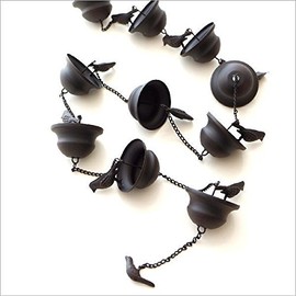 sik7670 gutter, downgutter, rain chain, raining man, bird, iron, exterior, sundriver, rain chain, bird bus