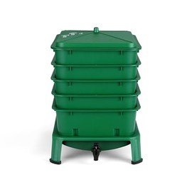 Tezeit Cubeta Abono Gusano Bandejas Compostador Cuartos Interiores Exteriores Kit Inicio Granja Gusanos Vermicompostaje Reciclaje Residuos