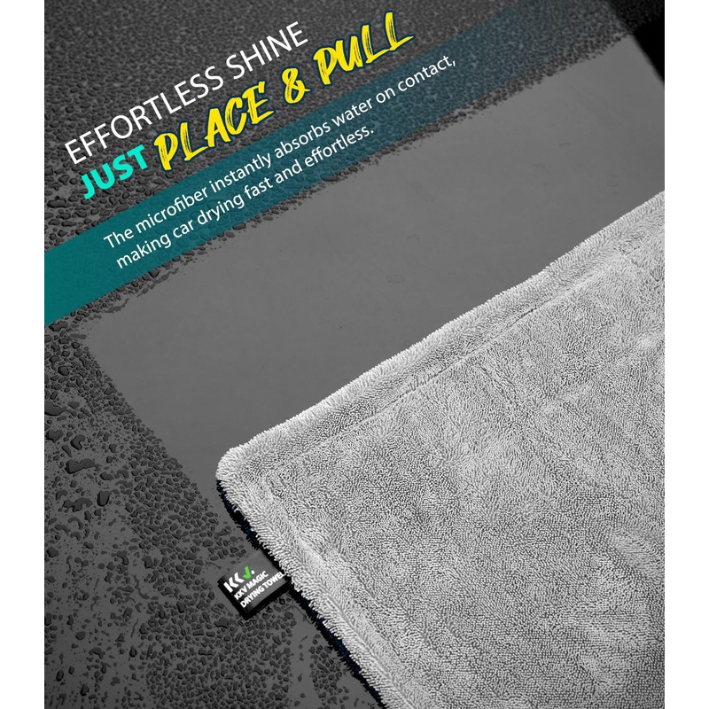 KKV Full-Sized SUV Drying Towel, 48”x24” Dual Sided Microfiber Car