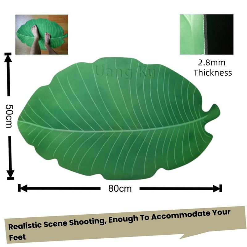 Uang Ku Bathroom Mat Leaf Shaped Water Absorbing Non-Slip Washable
